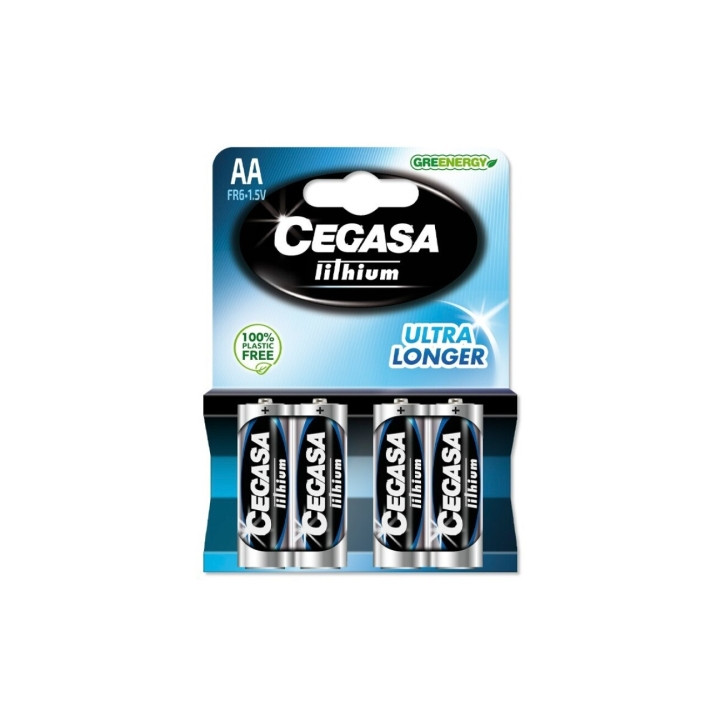 Cegasa Lithium Pack de 4 Pilas de Litio AA FR6 1.5V
