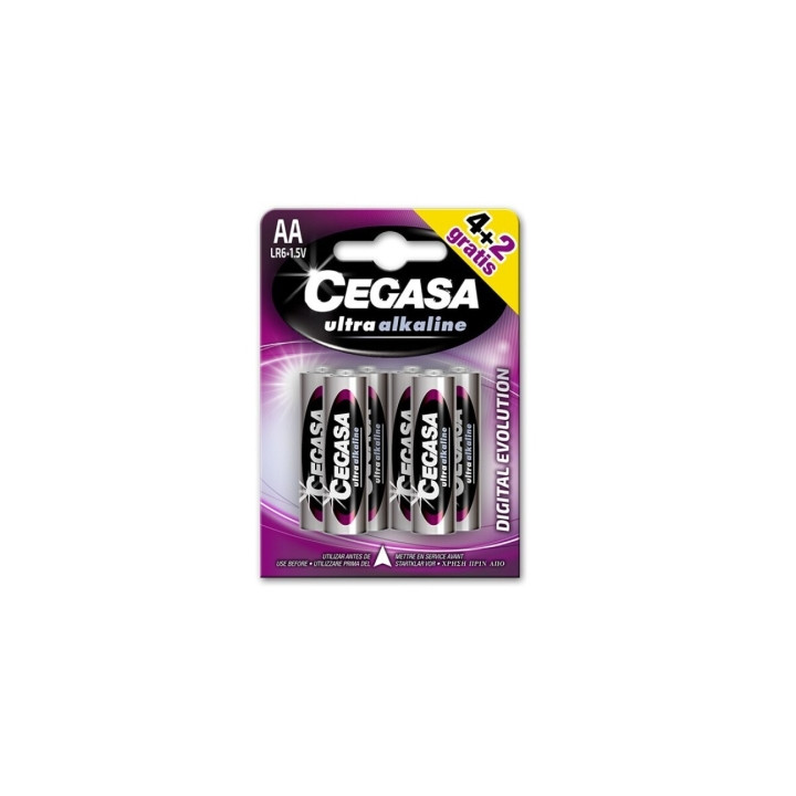 Cegasa Ultra Alcaline Pack de 6 Pilas LR06 AA - Alta Tecnologia - Mas Capacidad