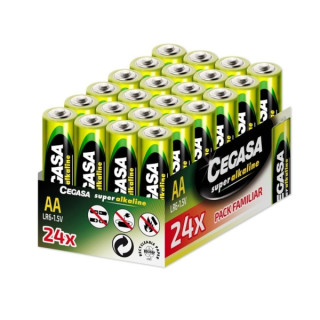 Cegasa Super Alkaline Pack de 24 Pilas LR6 AA - Alto Rendimiento - Fiabilidad - Tecnologia Avanzada