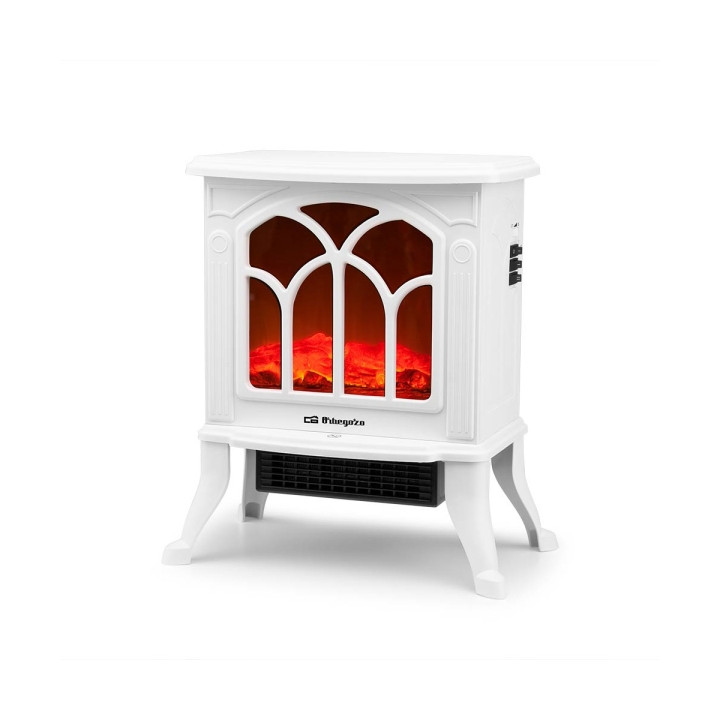Orbegozo CM 9021 Chimenea Electrica - Potencia 1500W - Termostato Regulable - Efecto Fuego Real - Calefactor Ceramico - 40.5x45