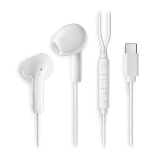 NGS CROSS GLIDE Auriculares Intraurales con Microfono - USB-C - Boton Multifuncion - Color Blanco