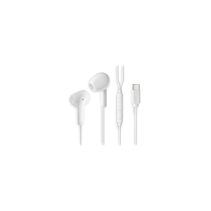 NGS CROSS GLIDE Auriculares Intraurales con Microfono - USB-C - Boton Multifuncion - Color Blanco