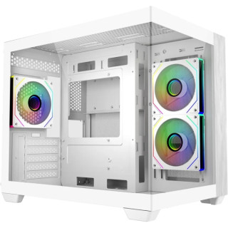 Cooler Master Elite 481 Wood Caja Minitorre - 3 Ventiladores 120mm RGB - Vista Panoramica - Soporte MicroATX/Mini-ITX - Doble C