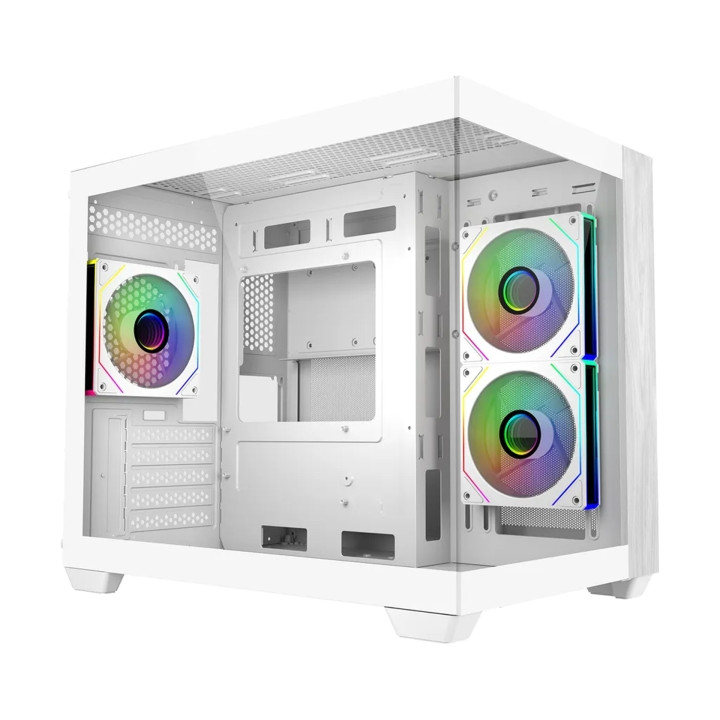 Cooler Master Elite 481 Wood Caja Minitorre - 3 Ventiladores 120mm RGB - Vista Panoramica - Soporte MicroATX/Mini-ITX - Doble C
