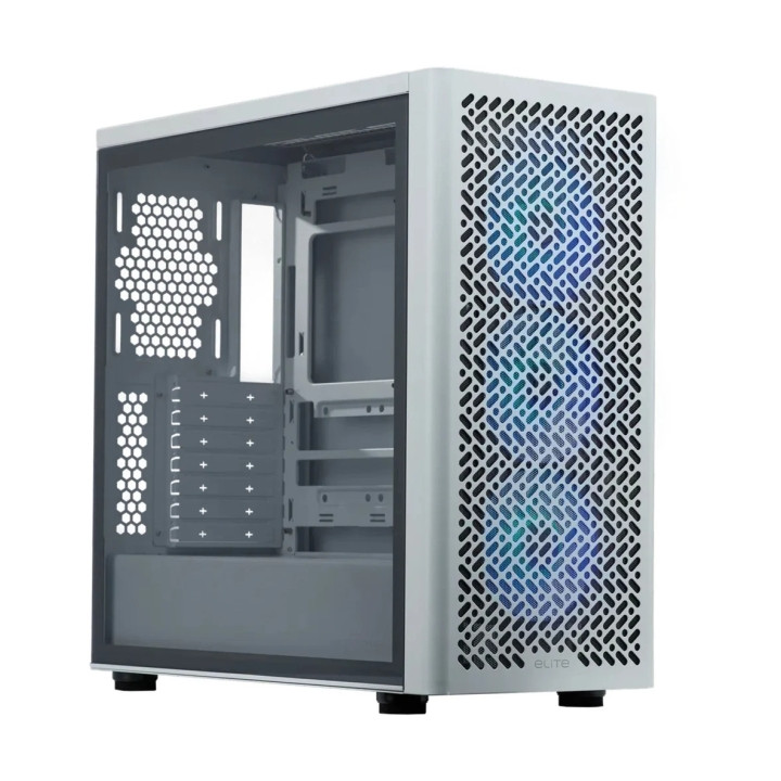 Cooler Master Elite 502 Caja Torre E-ATX - 3 Ventiladores 120mm RGB - Ventana Lateral - Gestion de Cables - Audio - 1xUSB-A - 1