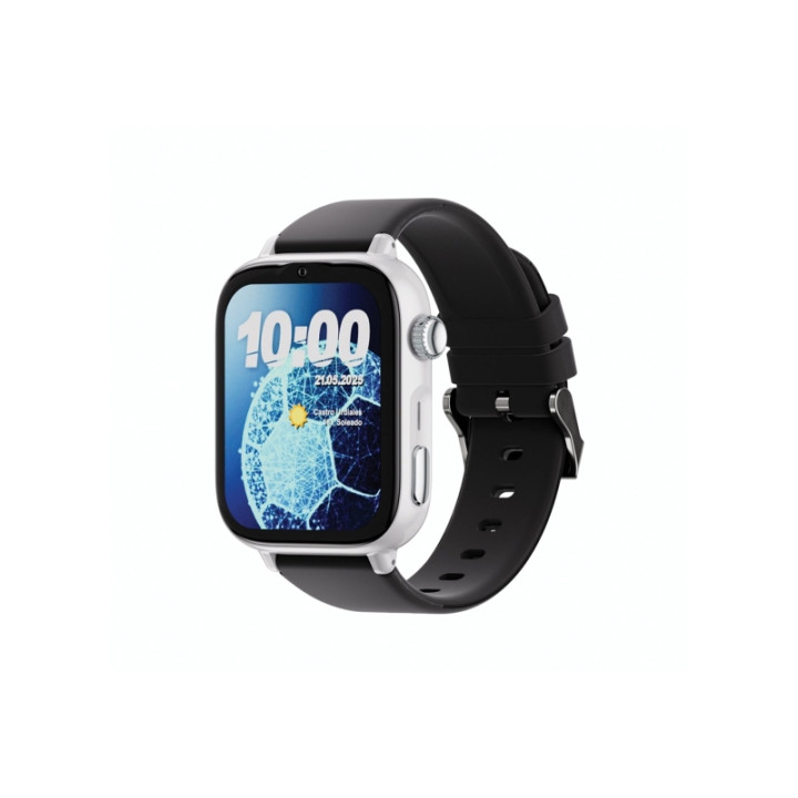 Savefamily Reloj Inteligente Infantil SaveWatch Plus 2 - Pantalla Amoled - Carcasa Blanca - Correa Silicona Negra