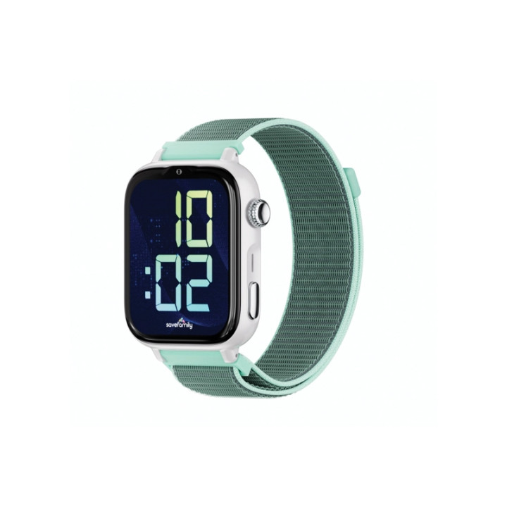 Savefamily Reloj Inteligente Infantil SaveWatch Plus 2 - Pantalla Amoled - Carcasa Blanca - Correa Tela Ocean
