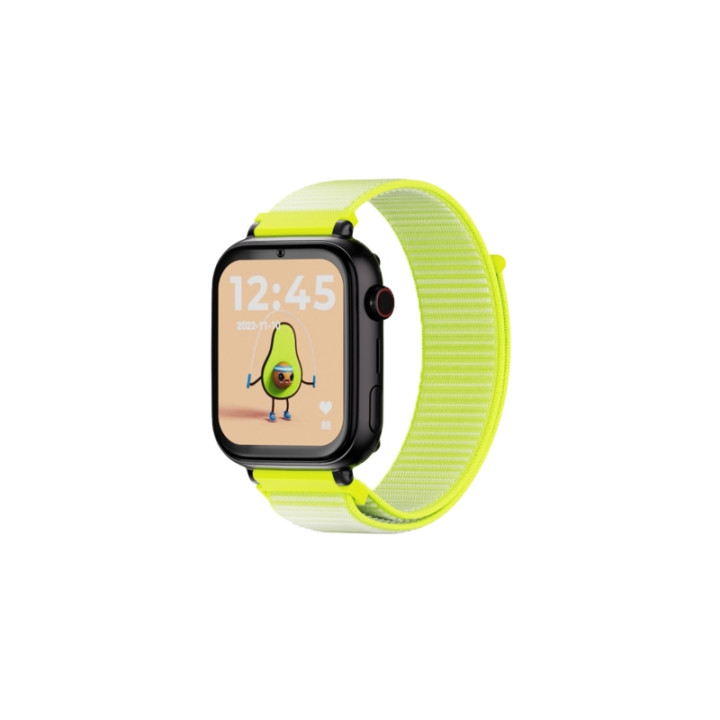 Savefamily Reloj Inteligente Infantil SaveWatch Plus con GPS y Llamada - IP67 - Boton SOS - Carcasa Negra - Correa Tela Fluor