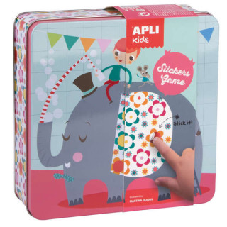 Apli Kids Juego de Gomets Elefante - 16 Laminas para Rellenar con Gomets - 10 Hojas de Gomets Removibles de Formas Geometricas