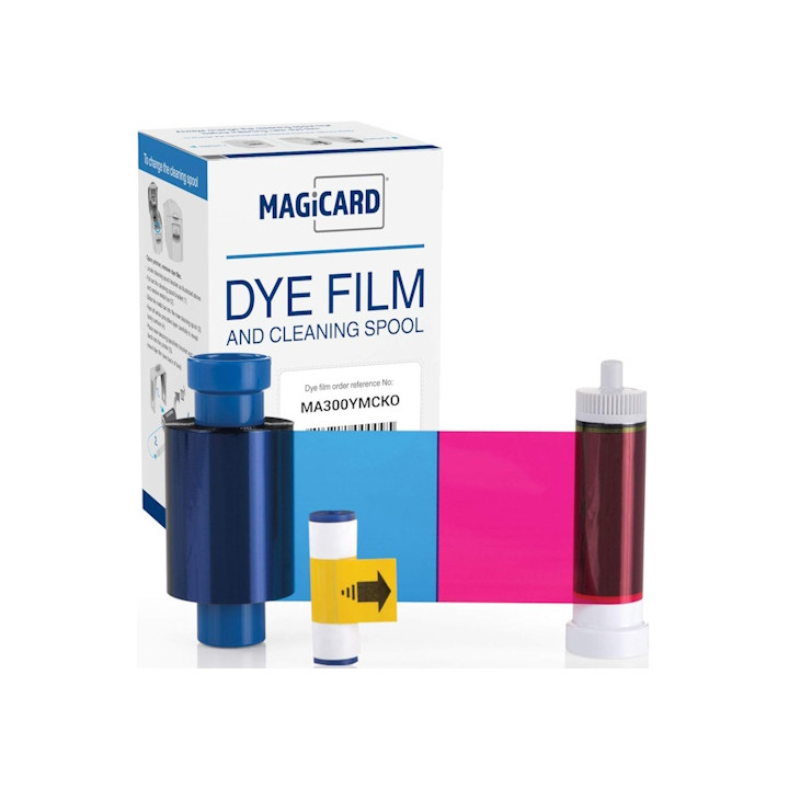 Magicard Ribbon 300 Color YMCKO + Rodillo de Limpieza - 300 Impresiones