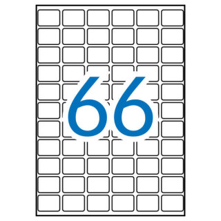 Apli Pack de 990 Etiquetas Rectangulares 16x22mm - 15 Hojas por 66 Etiquetas - Adhesivo Permanente - Cantos Romos - Color Blanc