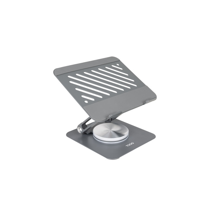 Tooq Soporte para Portatil hasta 13" - Rotacion 360 - Plegable y Portatil - Color Gris