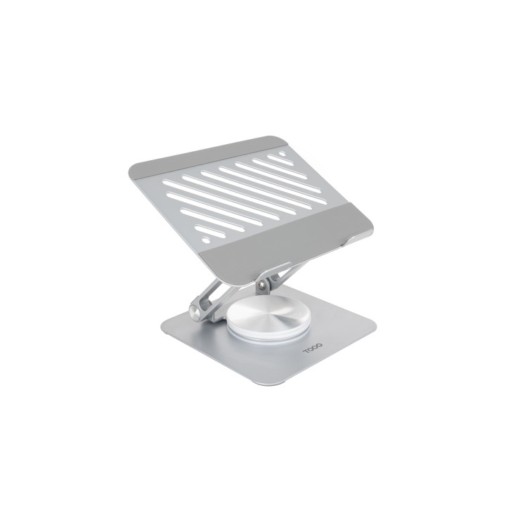 Tooq Soporte para Portatil hasta 13" - Rotacion 360 - Plegable y Portatil - Color Plata