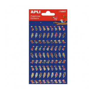 Apli Bolsa de Pegatinas de Pajaros - Acabado Brillante - Adhesivo Permanente - Ideal para Scrapbooking y Decoracion - Estimula