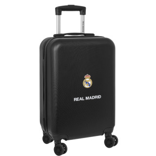 Safta Real Madrid Maleta Trolley de Cabina 20" Rigida - Candado - Asa Telescopica de PVC con Goma - 4 Ruedas 360º - 34.5x55x20