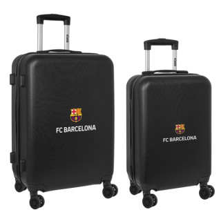 Safta F.C.Barcelona Pack de 2 Maletas Trolley de 20" y 24" Rigidas - Candado - Asa Telescopica de PVC con Goma - 4 Ruedas 360º