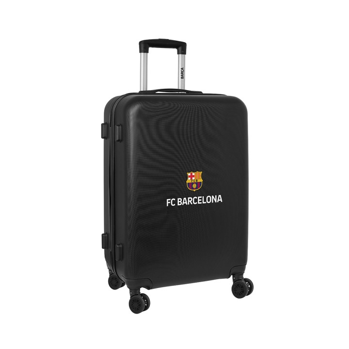 Safta F.C.Barcelona Maleta Trolley Mediana 24" Rigida - Candado - Asa Telescopica de PVC con Goma - 4 Ruedas 360º - 40x63x26cm
