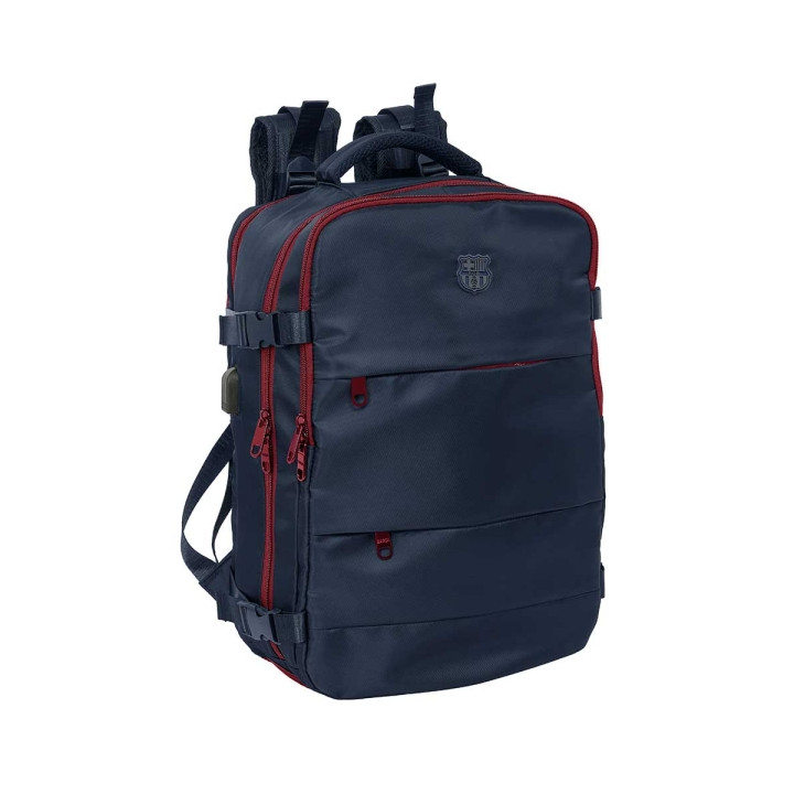 Safta F.C.Barcelona Mochila de Viaje Cabina de 23.1L - Espacio para Portatil hasta 15.6" - USB Integrado - Zapatero con Cremall
