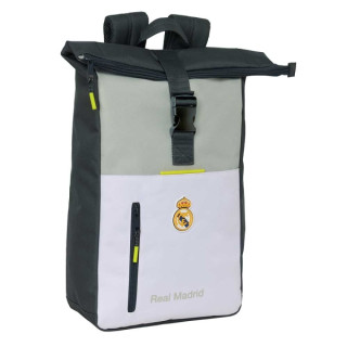 Safta Real Madrid Mochila de 15.3L para Portatil hasta 15.6" - Solapa con Hebilla - Rejilla Antisudor - 28x42x13cm - Color Blan