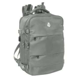 Safta Real Madrid Mochila de Viaje Cabina de 23.1L - Espacio para Portatil hasta 15.6" - USB Integrado - Zapatero con Cremaller