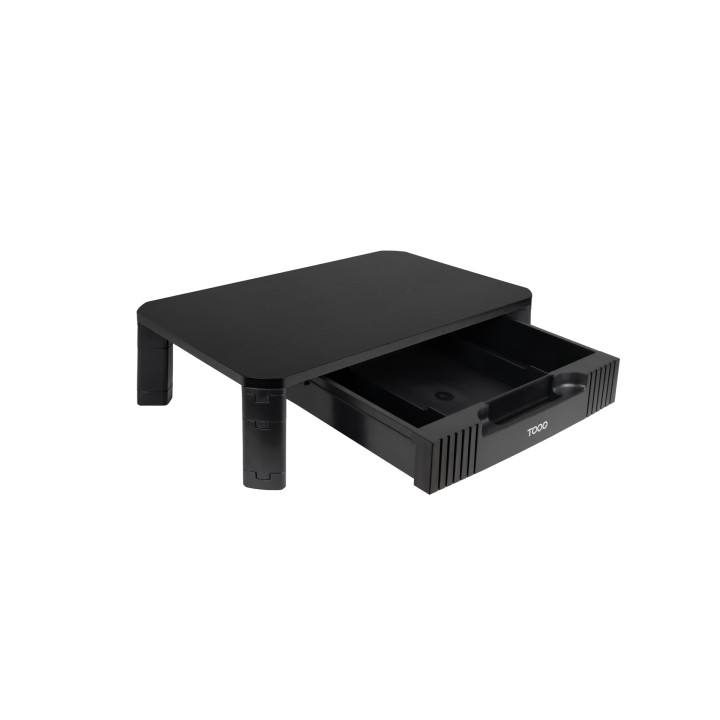 Tooq Soporte Elevador para Monitor o Portatil - Cajon de Gran Capacidad - Almohadillas Antideslizantes - Regulacion de Altura -