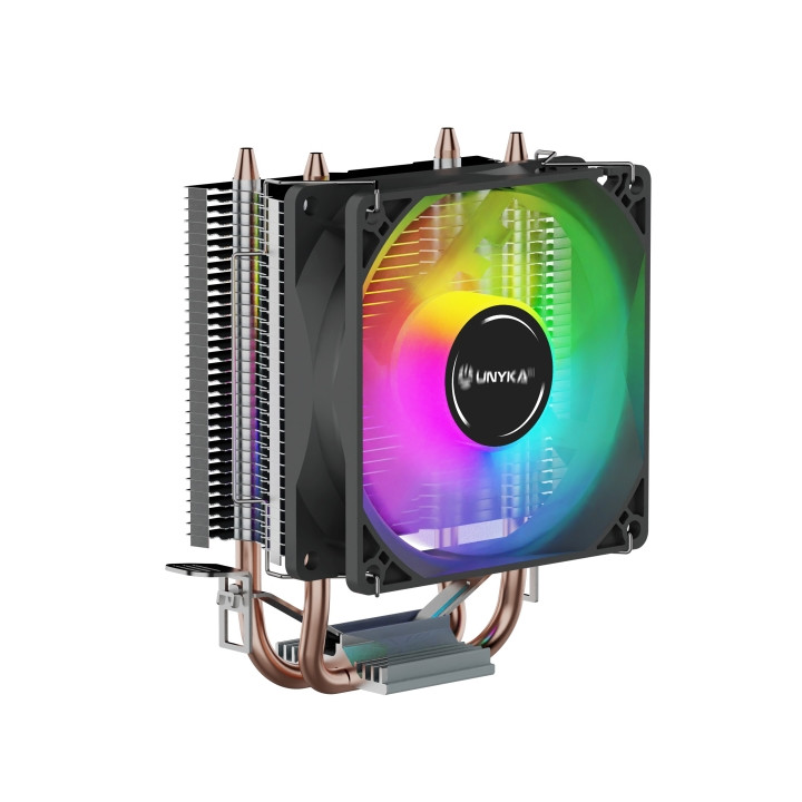 Unykach Unycool H20 ARGB Disipador CPU - Multisocket Universal - Ventilador 90mm - Iluminacion ARGB - Color Negro