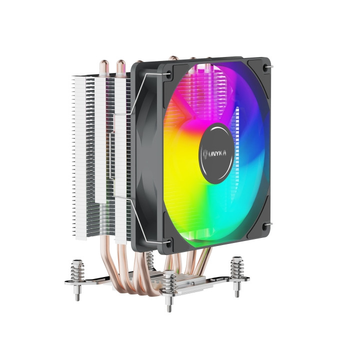 Unykach Unycool H40 ARGB Disipador CPU - Multisocket Universal - Ventilador 120mm - Iluminacion ARGB - Color Negro