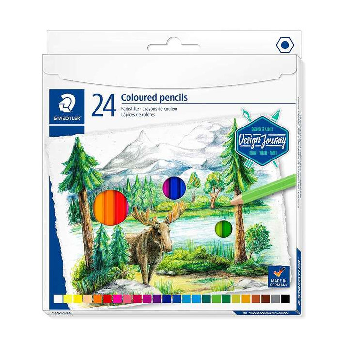 Staedtler 146C Pack de 24 Lapices de Colores - Mina Suave - Colores Surtidos