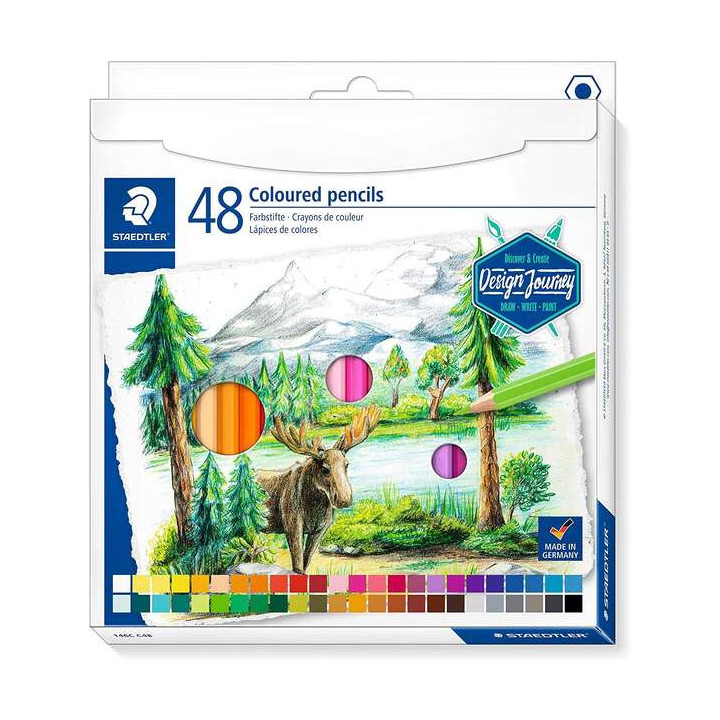 Staedtler 146C Pack de 48 Lapices de Colores - Mina Suave - Colores Surtidos