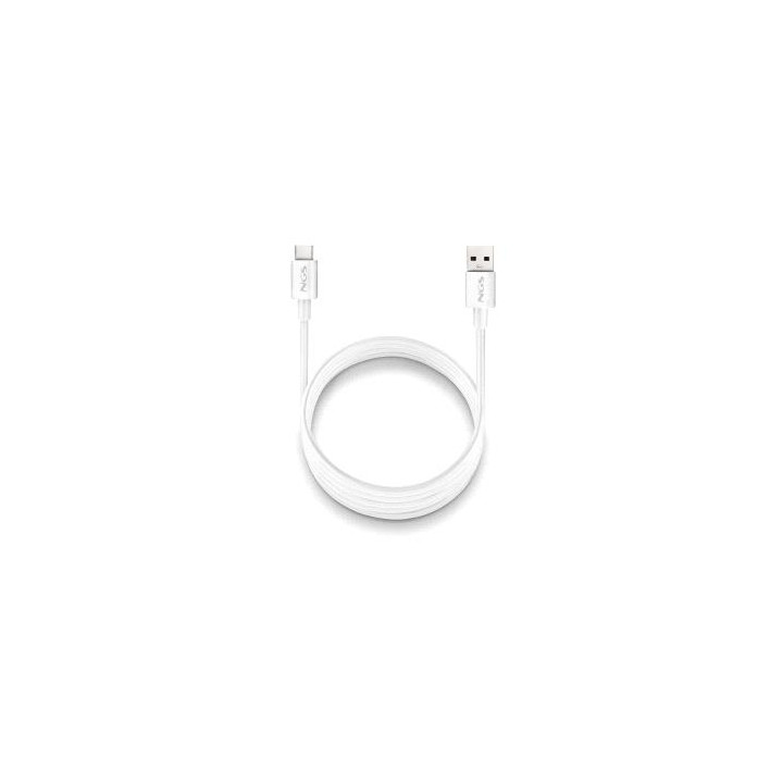 NGS ZYRO-AC Cable USB-C a USB-A - Cargar Rapida - 480 Mbps - 15W - 1 Metro - Color Blanco