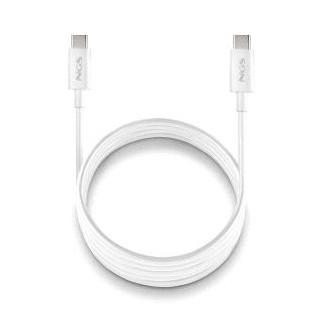 NGS ZYRO 60W-1 Cable USB-C a USB-C - Cargar Rapida - 480 Mbps - 15W - 1 Metro - Color Blanco