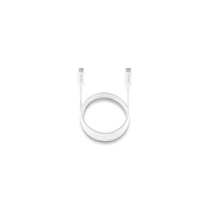 NGS ZYRO 60W-1 Cable USB-C a USB-C - Cargar Rapida - 480 Mbps - 15W - 1 Metro - Color Blanco