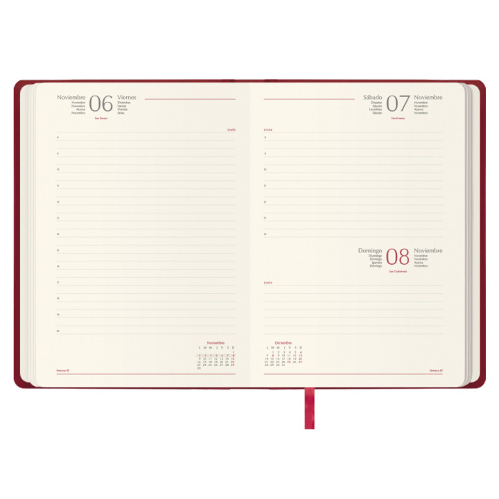Agenda 2026 manaos día página 17 x 24 cm. color burdeos dohe 12755 - 26