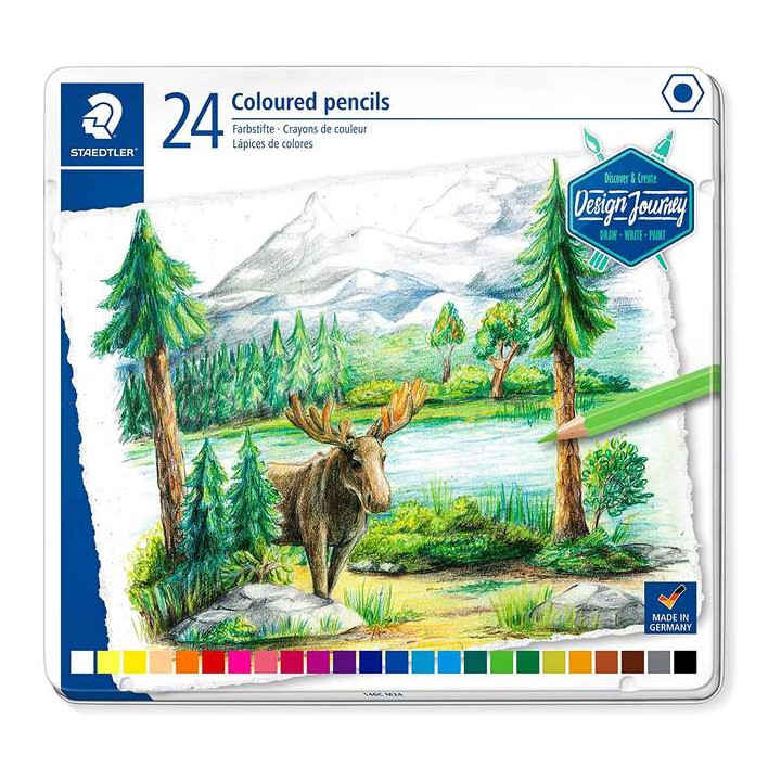 Staedtler 146C Pack de 24 Lapices de Colores - Mina Suave - Colores Surtidos