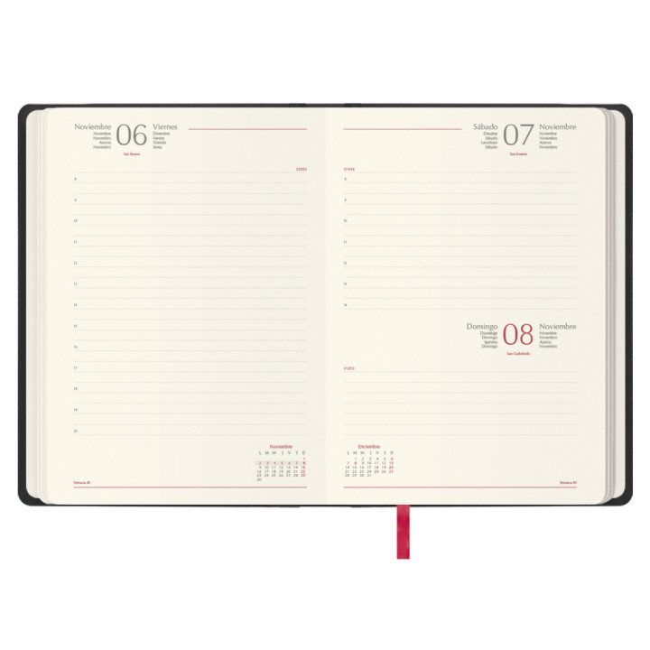 Agenda 2026 manaos día página 17 x 24 cm. color negro dohe 12757 - 26