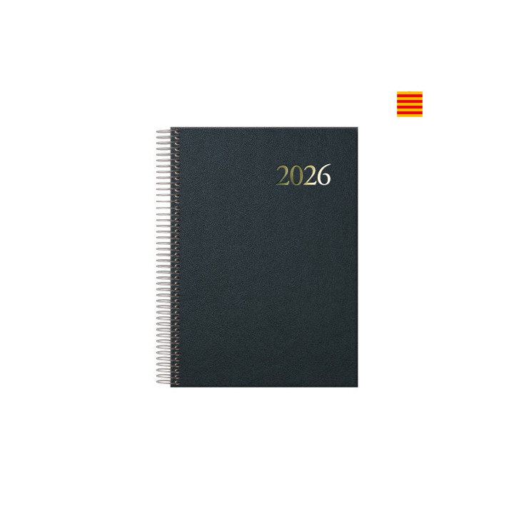 Agenda 2026 segovia espiral día página 14 x 20 cm. color negro catalan dohe 12735 - 26