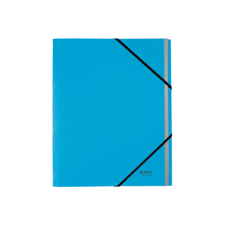 Carpeta clasificadora de carton 12 posiciones a4 recycle 100% azul leitz 39150035