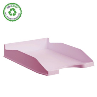 Bandeja apilable ecogreen 100% reciclado y reciclable rosa pastel 345x255x60 mm archivo 2000 742 rs ps