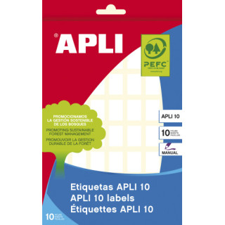 Pack 10 hojas (560 uds) etiquetas blancas 12x18 apli 1635
