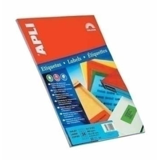 Pack 20 hojas (20 uds) etiquetas rojas 210x297mm apli 1601