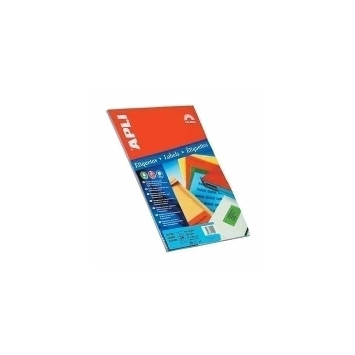 Pack 20 hojas (20 uds) etiquetas rojas 210x297mm apli 1601