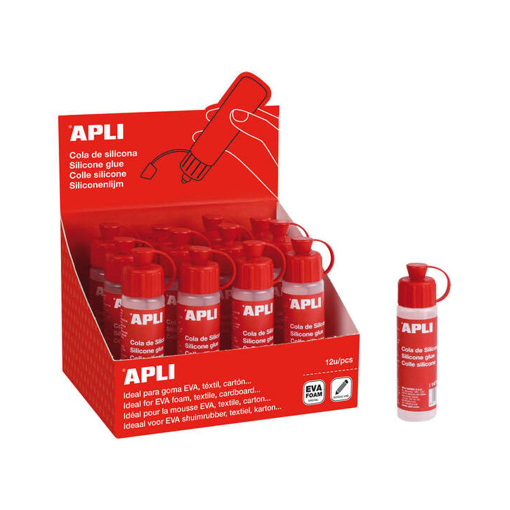 Apli Cola Silicona 25ml - Secado Rapido - Resistente al Agua - Transparente