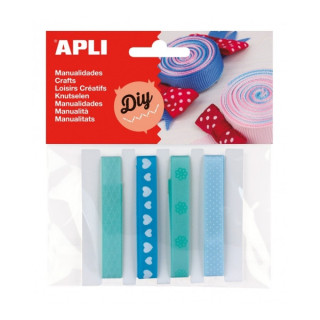Apli Pack de 4 Cintas de Tela - Ideal para Manualidades - Scrapbooking - Envolver Regalos - Decoraciones para Eventos - Versati