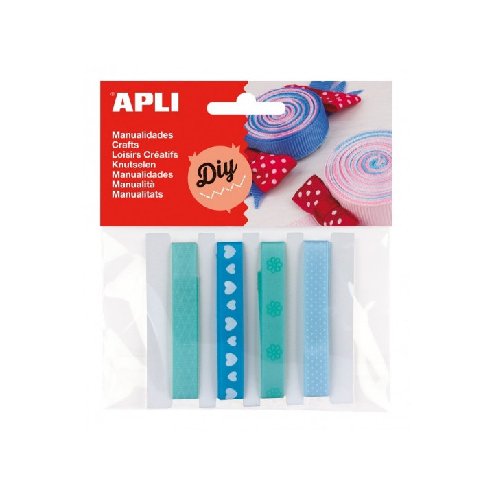 Apli Pack de 4 Cintas de Tela - Ideal para Manualidades - Scrapbooking - Envolver Regalos - Decoraciones para Eventos - Versati