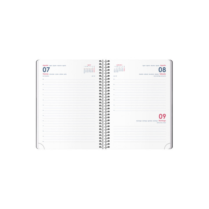 Agenda 2026 syncro espiral día página 15 x 21 cm. negro dohe 11620 - 26