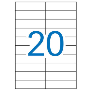 Apli Pack de 300 Etiquetas Rectangulares 21 x 74.6mm - Formato A5 - 15 Hojas por 20 Etiquetas - Adhesivo Permanente - Cantos Re