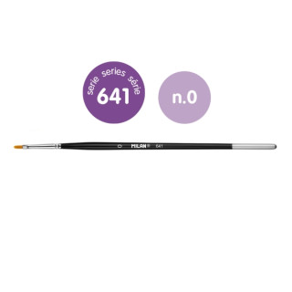 Milan 612 Premium Synthetic Pack de 6 Pinceles Lengua de Gato Numero 0 - Bolsa con Colgador - Pelo Sintetico - Mango Corto - Co