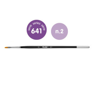 Milan 612 Premium Synthetic Pack de 6 Pinceles Lengua de Gato Numero 2 - Bolsa con Colgador - Pelo Sintetico - Mango Corto - Co