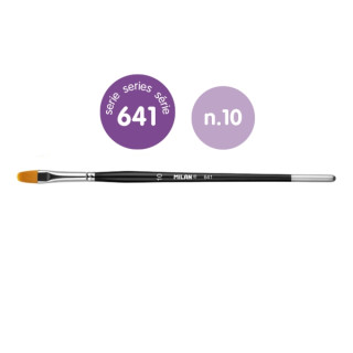 Milan 612 Premium Synthetic Pack de 6 Pinceles Lengua de Gato Numero 10 - Bolsa con Colgador - Pelo Sintetico - Mango Corto - C