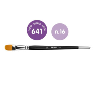 Milan 612 Premium Synthetic Pack de 3 Pinceles Lengua de Gato Numero 16 - Bolsa con Colgador - Pelo Sintetico - Mango Corto - C